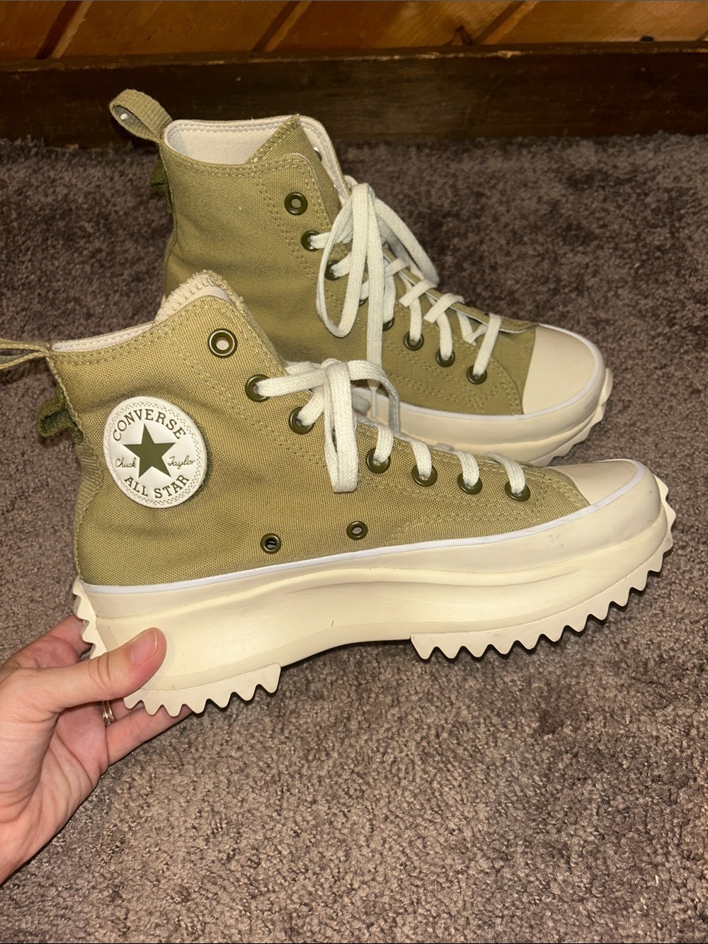 Converse Run Star Hike Platform Sneakers A06091C Toad/Dark Moss/Natural Ivory - Picture 6 of 14